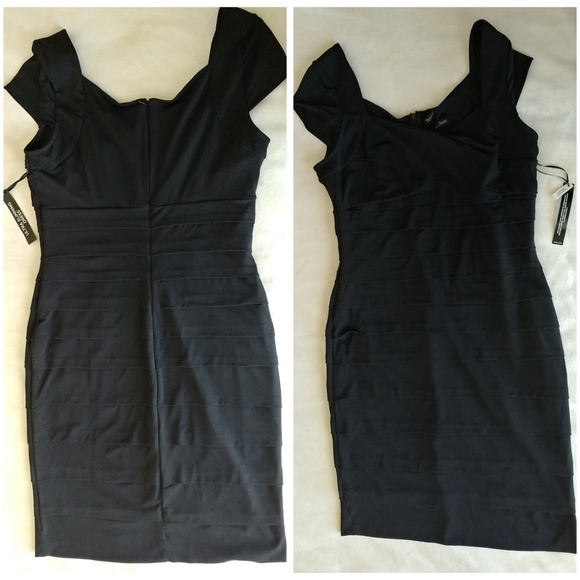 WHBM Ultra Slimming Dress LBD Black Size 12 - Picture 3 of 7